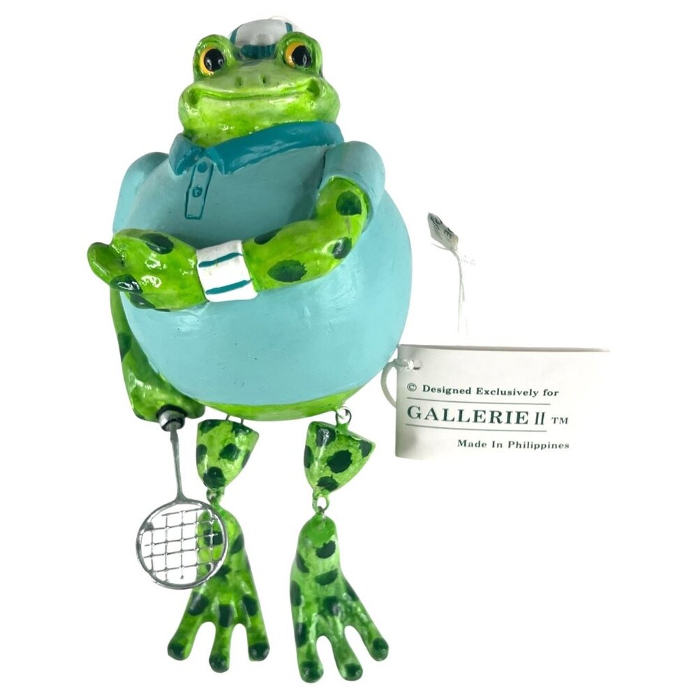 Tennis Frog Figurine Christmas‎ Ornament By Gallerie II Made In Philippines